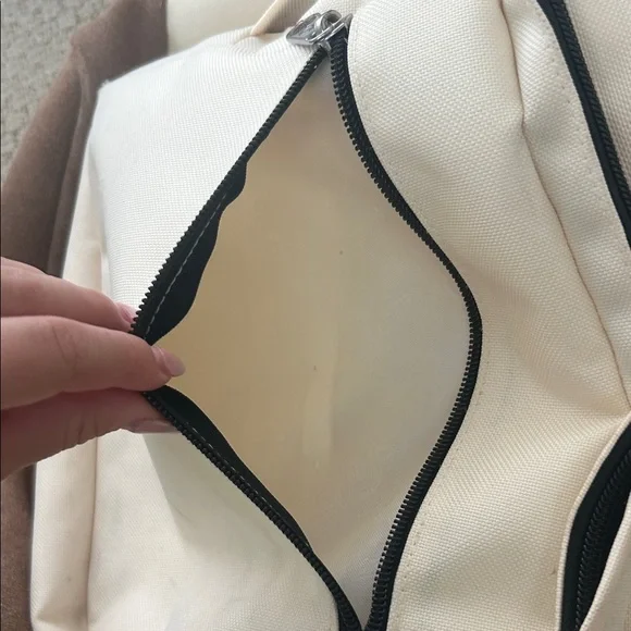 JanSport Classic Cream and Brown Backpack - Picture 3 of 5